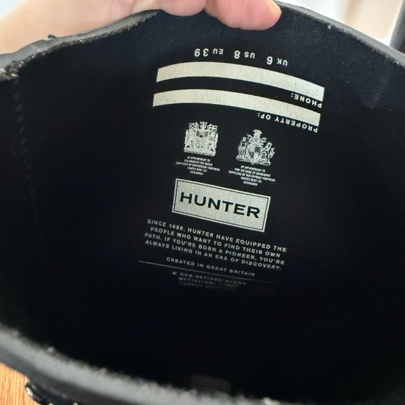 Hunter Refined Glossy Tall Black Rain Boots - Picture 4 of 8